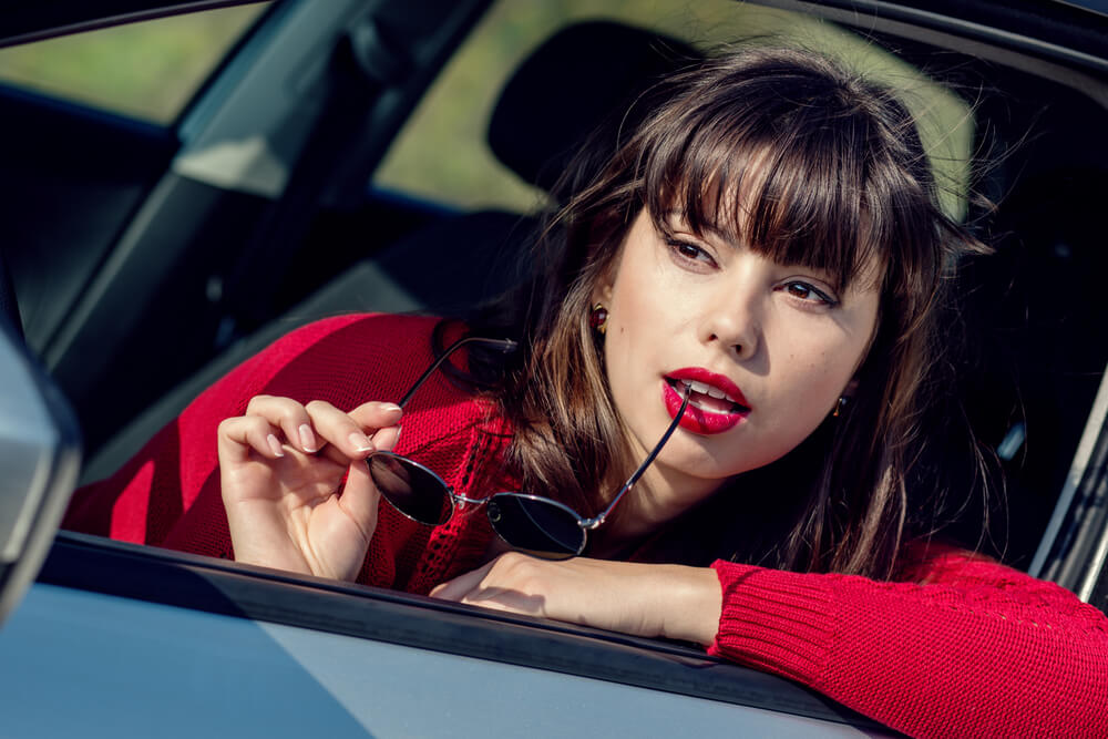 Woman with bangs