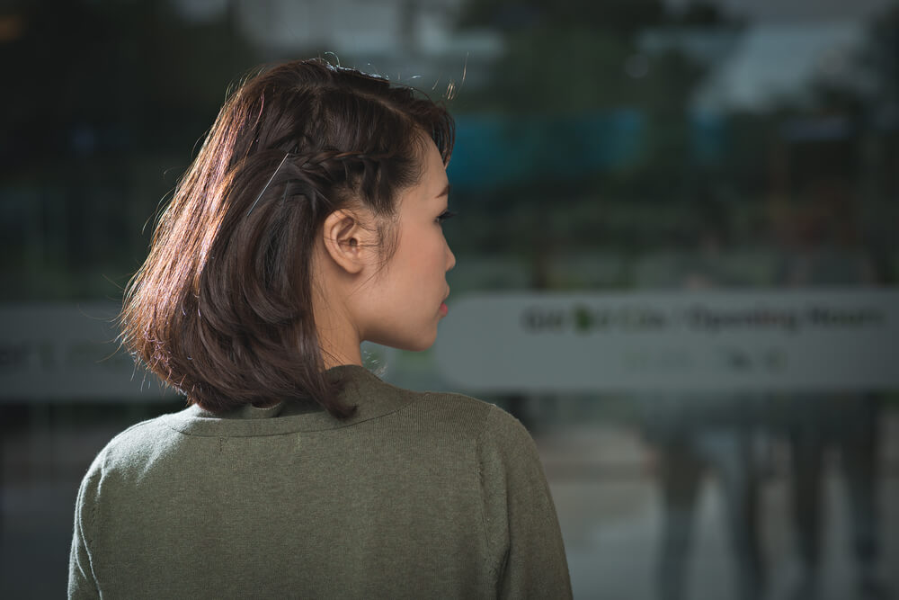 Woman with short hair