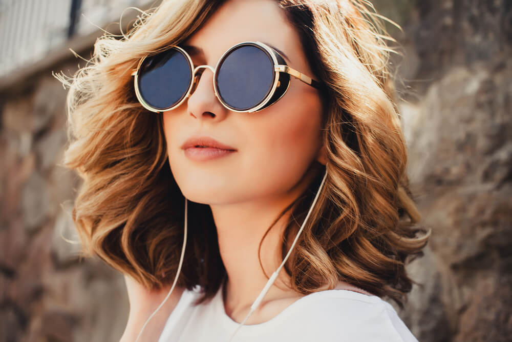 Woman with wavy hair