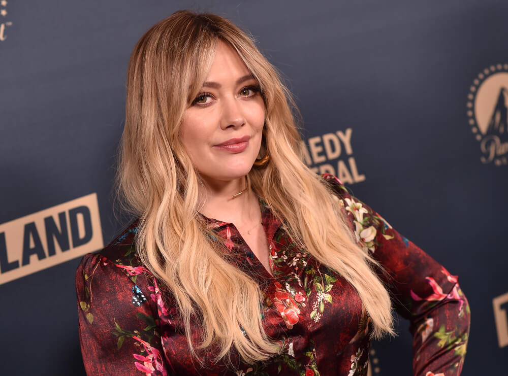 Hilary Duff with curtain bangs