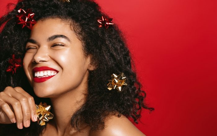 woman smiling holiday