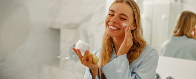 woman night skincare