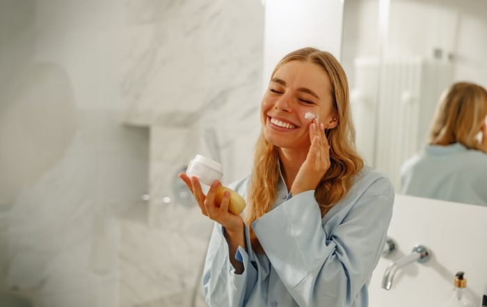 woman night skincare