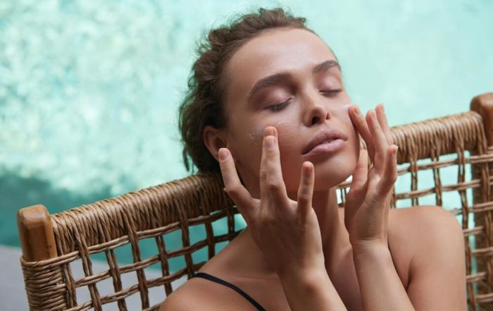 woman summer skincare